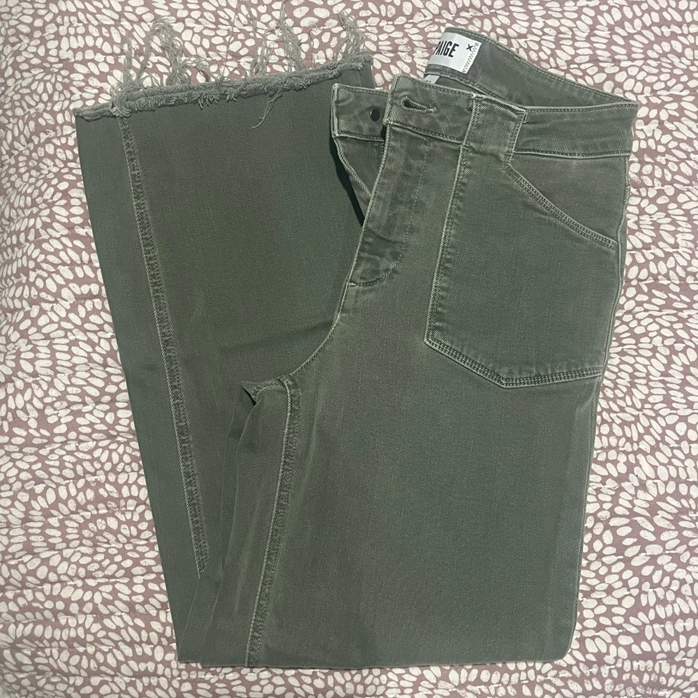 Paige Nellie Wide Women's 27 High Rise Green